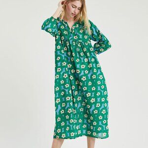 Compania Fantastica Flower Print midi tunic beach dress